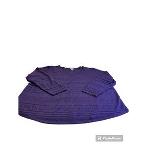 Croft & Barrow Woman's Long Sleeve Dark Purple  Pullover Size 2X